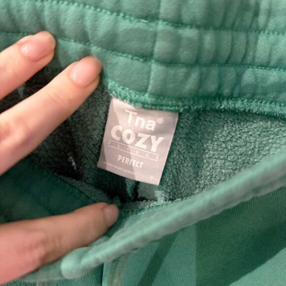 Artizia TNA Cozy Fleece Perfect Sweatshirt + Sweatpant Set S + XS Blue/Green - Picture 7 of 7